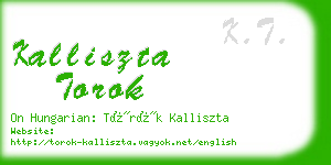 kalliszta torok business card